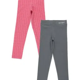 Peter England Kids Coral & Grey Printed Leggings (Pack Of 2)-picture-34