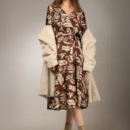 Vero Moda Brown Printed Midi Dress-image-47