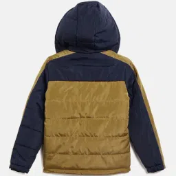 Duke Kids Mustard & Navy Color Block Full Sleeves Jacket image 2