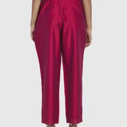 Fabindia Maroon Regular Fit Pants image 2