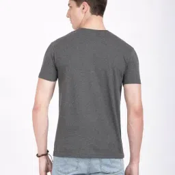 Crocodile Charcoal Melange Cotton Regular Fit T-Shirt image 2