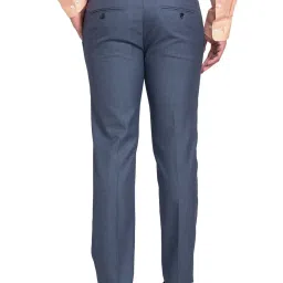 Park Avenue Blue Super Slim Fit Checks Trousers image 2