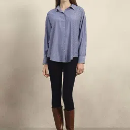 Vero Moda Blue Indigo Regular Fit Striped Shirt image 5