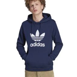 Adidas Originals Blue Regular Fit Logo Printed Sports Hoodie-picture-5
