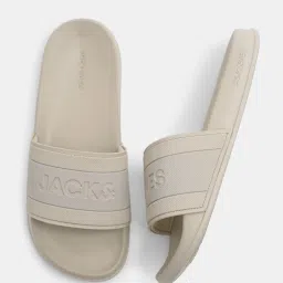 Jack & Jones Men's Typography Moonbeam Slides image 2