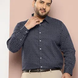 Thomas Scott Navy Cotton Regular Fit Printed Shirt-picture-24