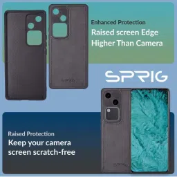 Sprig Back Cover for VIVO V30 (Black) image 2