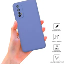 Sprig Liquid Silicone Back Cover for REALME 7 (Purple) image 2