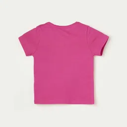 Juniors by Lifestyle Fuchsia Pink Cotton Printed T-Shirt image 2