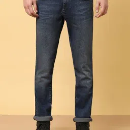 Wrangler Dark Blue Cotton Slim Fit Jeans-image-55
