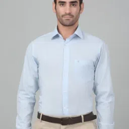 Cantabil Sky Blue Regular Fit Shirt-picture-23