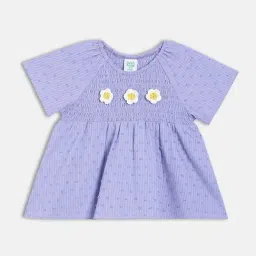 Miniklub Girls Purple Regular Fit Embroidered Top-image-51