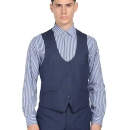 Arrow Blue Regular Fit Checks Three Piece Suit image 4
