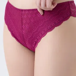 Wunderlove by Westside Magenta Lace Design Brazilian Briefs image 4