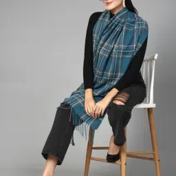 Mafadeny Peacock Regular Fit Chequered Stole image 5