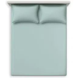 DDecor Turquoise Cotton 180TC Bedsheet with 2 Pillow Cover image 3