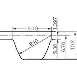 Mitsuboshi Chloroprene Rubber Super Torque Timing Belt S14M Type (Length 1932 mm, Teeth 138), 800DS14M1932G-picture-29