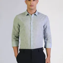 Showoffff Blue Cotton Slim Fit Printed Shirt-picture-22