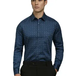 Louis Philippe Navy Cotton Regular Fit Printed Shirt-picture-34