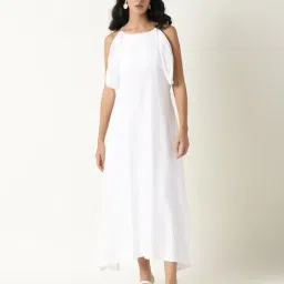 RAREISM White Tencel Solid Dress-picture-29