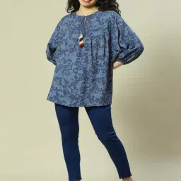 Rangriti Blue Printed Top image 5