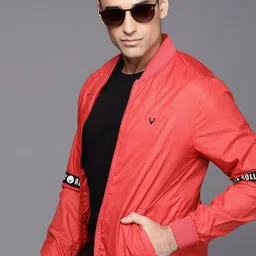 Allen Solly Sport Men Red Solid Bomber Jacket-picture-27