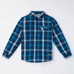 Ed-a-Mamma Kids Blue Checks Full Sleeves Shirt-picture-36