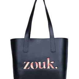 ZOUK WavBeach Signature Black Printed Tote Bag-image-81