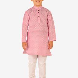 Pro-Ethic Style Developer Kids Pink & White Printed Full Sleeves Kurta with Pyjamas-picture-39