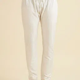 Manyavar Embroidered Mandarin Collar Straight Kurta With Trousers image 3