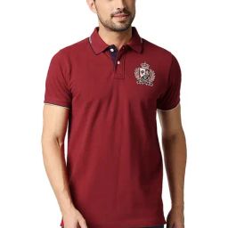 Basics Rhubarb Cotton Muscle Fit Polo T-Shirt-picture-28