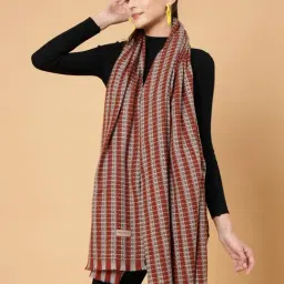 Mafadeny Rust Regular Fit Chequered Stole image 4