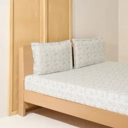 Westside Home Blue Botanical Printed King Bed Sheet Set-image-46