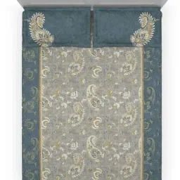 DDecor Blue Cotton 145TC Printed Bedsheet with 2 Pillow Cover image 3