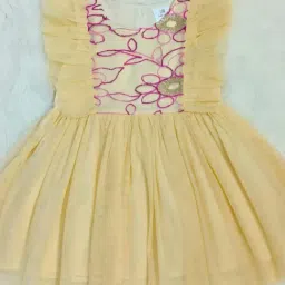 Creative Kid's Girls Yellow & Pink Printed Dress-image-26