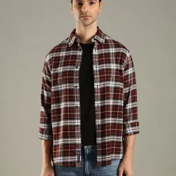 Tommy Hilfiger Brown Cotton Regular Fit Checks Shirt-picture-39