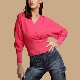 Global Republic Pink Regular Fit Pullover-image-98