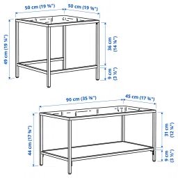 ikea vittsjö Nest of tables, set of 2, light beige/glass, 90x50 cm image 5