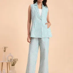 Pink Fort Blue & White Striped Jacket-picture-27