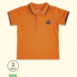 Pantaloons Baby Orange & Green Cotton Regular Fit Polo T-Shirt (Pack of 2)-picture-28