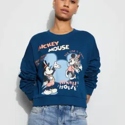 Ginger By Lifestyle Dark Blue Cotton Regular Fit Printed Top-picture-16