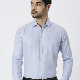 MARK & ALBERT Men India Slim Spread Collar Micro Checked Cotton Formal Shirt image 1