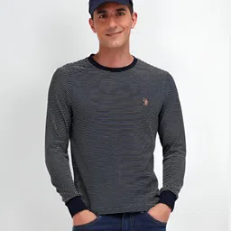 U.S. Polo Assn. Denim Co. Men Brand Logo Striped Applique Slim Fit T-shirt-picture-31