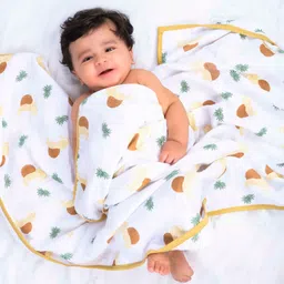 Theoni 100%  Cotton Muslin Snuggle Balnket-Woody tiger-picture-22