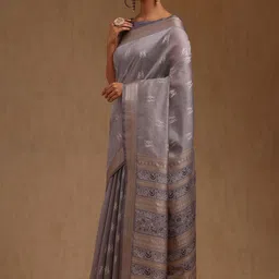 Soch Women Ethnic Motifs Zari Tussar Saree image 5