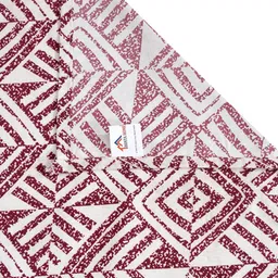 HOSTA HOMES Off White & Maroon Geometric Printed 300 TC Single Bedsheet Set-1.52m x 2.28m image 2
