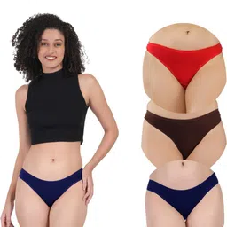 ORLIZEA Set Of 3 Cotton Blend Thongs-picture-26