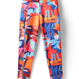 Pine Active Full Length Super Stretch Leggings with Abstract Print - Navy Blue image 3