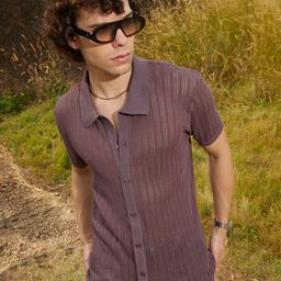 Campus Sutra Men Comfort Fit Spread Collar Textured Cotton Casual Shirt-picture-40