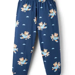 Babyhug Cottton Knit Full Sleeves Night Suit With Marvel Character Print - Navy Blue image 4